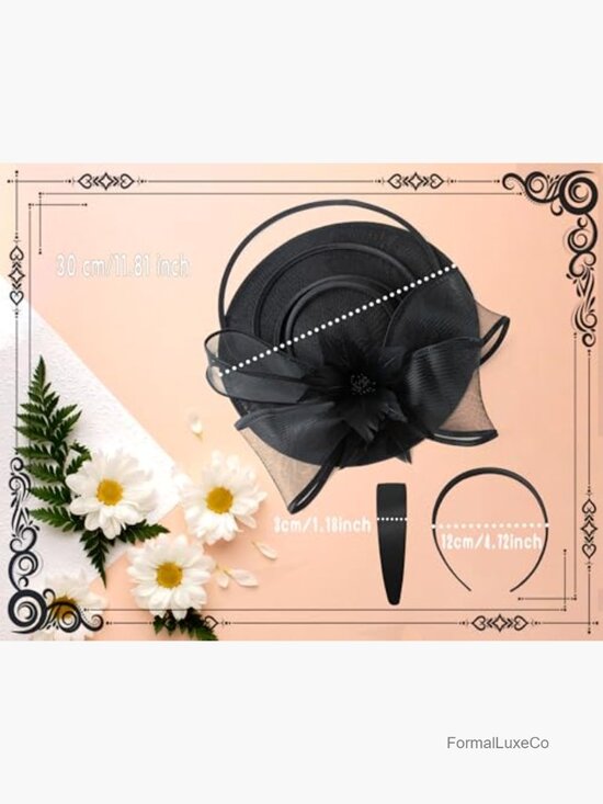 Vintage Derby Fascinator Hat with Feathers - Handmade Linen Wedding Tea Party main image 5